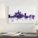 East Urban Home 'Des Moines, Iowa Skyline' by Michael Tompsett Graphic Art Print on Wrapped Canvas Canvas/Metal in Black/Indigo/Pink | Wayfair