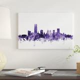East Urban Home Oklahoma City Skyline by Michael Tompsett- Wrapped Canvas Gallery Wall Print Canvas, in Black/Blue/Pink | Wayfair