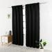 Dakota Fields Arees Solid Color out Thermal Rod Pocket Curtain Panels Polyester in Black | 84 H x 52 W in | Wayfair