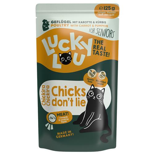 48x 125g Lucky Lou Senior Geflügel Katzenfutter nass