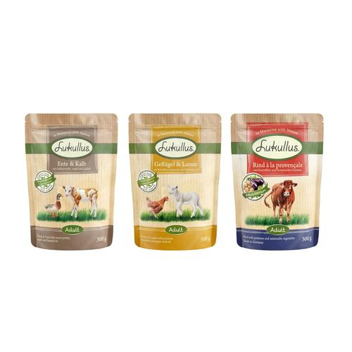 48x300g Frischebeutel Mix Getreidefrei Lukullus Hundefutter