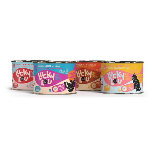 Sparpaket: 24x200g Lucky Lou Lifestage Adult Tasty-Mix Katzenfutter nass