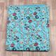 Turquoise Color Bohemian Cotton Kantha Quilt Flower Printed Embroidery Bedspread Screen Printed 90*108 Kantha Quilt Wedding Gift Her / self