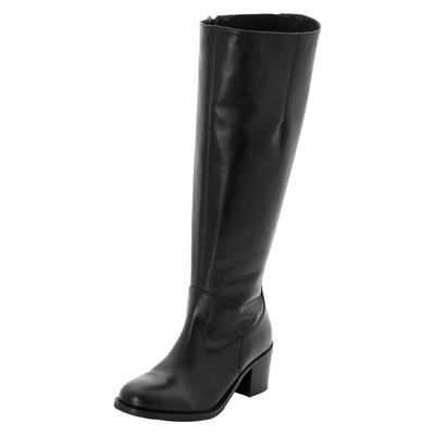 Weitschaftstiefel SHEEGO "Große Größen", Damen, Gr. 37, XL-Schaft, schwarz, Obermaterial: 100% Leder, klassisch, Schuhe,