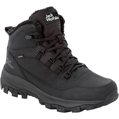 Outdoorwinterstiefel JACK WOLFSKIN "EVERQUEST TEXAPORE MID M", Damen, Gr. 46, schwarz, Leder, Textil, sportlich, Schuhe, Winterboots, Snowboots, Winterschuhe, wasserdicht & gefüttert