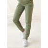 Jogginghose BUFFALO, Damen, Gr. 32/34, N-Gr, grün (moosgrün), angeraute Sweatware, Obermaterial: 60% Baumwolle, 40% Polyester, unifarben, casual, bequem lang, Hosen, mit seitlichen Eingrifftaschen, Loungeanzug