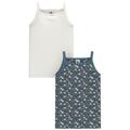 Petit Bateau - Unterhemd Millefleur 2Er-Set In Blau/Weiß, Gr.92/98