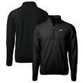 Men's Cutter & Buck Black James Madison Dukes Big Tall Cascade Eco Sherpa Fleece Quarter-Zip Jacket