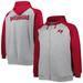 Men's Heather Gray Tampa Bay Buccaneers Big & Tall Fleece Raglan Full-Zip Hoodie Jacket