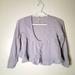 Free People Tops | Freepeople Crop Top Longsleeve | Color: Purple/White | Size: Xs