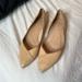 Tory Burch Shoes | Authentic Tory Burch Pointed Toe Ballerina Flats With Gold Heel | Color: Tan | Size: 9.5