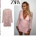 Zara Dresses | Bloggers Fav Ntw Zara Pale Pink Drapped Mini Dress | Color: Pink | Size: Various