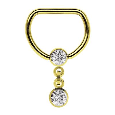 Brustwarzenpiercing ADELIA´S "Piercing Brustpiercing", Damen, transparent (klar), Chirurgiestahl, modisch, Piercings, 18 kt. Hartvergoldung mit Kette und zwei 5 mm Kugeln
