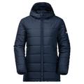 Winterjacke JACK WOLFSKIN "SPIRIT INS LONG JACKET Y" Gr. 128, blau (nachtblau) Kinder Jacken Westen