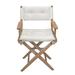 Solid Teak Director's Chair in Sanded Finish with Crème Cushion Seat Covers - Whitecap 61048