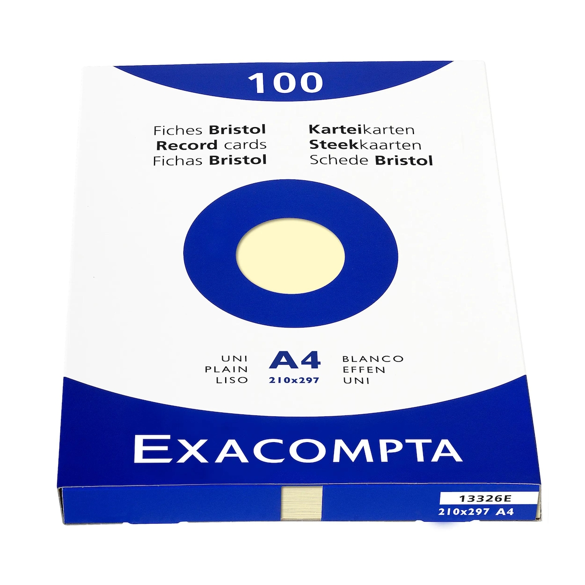 Exacompta 13326E 10x Karteikarten blanko DIN A4 100 St - mit Faltschachtel - Gelb Image