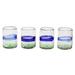 Orren Ellis Eyan Handmade Pacifico Handblown Juice Glasses Set Of 4 Glass in Blue/Green | 3.7 H x 2.8 W in | Wayfair