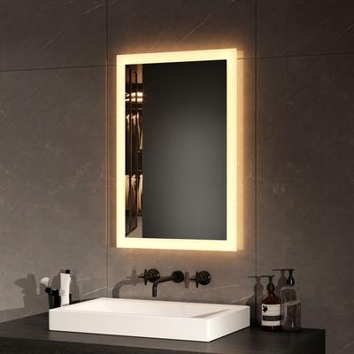 Emke - Badspiegel mit Beleuchtung led Badezimmerspiegel 60x40cm (Warmweißes Licht)