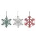 Transpac Metal 7.48 in. Multicolored Christmas Snowflake Ornament Set of 3