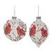 Transpac Glass 5.5 in. Multicolored Christmas Painted Cardinal Ornament Set of 2