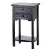 27.25" Black Contemporary Side Table with 2-Drawers