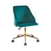 Porthos Home Ryo Swivel Office Chair, Velvet, Gold Chrome Legs