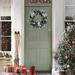 The Holiday Aisle® Christmas 15.7" Lighted PVC Wreath Traditional Faux in Gray/Green/White | 15.7 H x 15.7 W x 1.6 D in | Wayfair