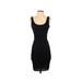 Soprano Casual Dress - Bodycon Scoop Neck Sleeveless: Black Solid Dresses - Women's Size Small