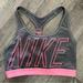 Nike Intimates & Sleepwear | Nike Sports Bra Racer Back Spell Out Logo Women’s Size Medium | Color: Gray/Pink | Size: M