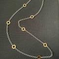 Coach Jewelry | Beautiful Coach Silver Link With Gold Circles Necklace. About 30 Inches Long. | Color: Gold/Silver | Size: Os