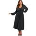 Plus Size Women's Florynce Empire Waist Dress by June+Vie in Black (Size 30/32)