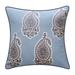 Edie @ Home Indoor/Outdoor Reversible Jaipur Print Decorative Throw Pillow 18X18, Turq/Leaf by Edie@Home in Capri Navy