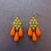 Anthropologie Jewelry | Anthropologie: Coral & Gold Chandelier Earrings Nwot | Color: Gold/Orange | Size: Os