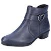 Stiefelette RIEKER, Damen, Gr. 40, blau, Lederimitat, elegant, Schuhe, mit hübscher Zierschnalle, schmale Form