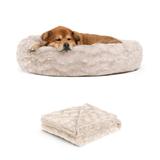 Best Friends by Sheri Bundle The Original Calming Lux Donut Cuddler Pet Bed/Throw Polyester in White | 2 H x 24 W x 33.5 D in | Wayfair 4958