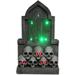 Haunted Hill Farm RIP Tombstone w/ Skulls Prelit LED Resin Figurine Resin in Gray/Green | 24 H x 14 W x 6 D in | Wayfair HHRS024-1TMB-GRY