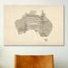 iCanvas 'Australia Sheet Music Map' by Michael Tompsett Painting Print on Canvas Paper | 16 H x 24 W in | Wayfair 8779-1PFA-24x16-FM01