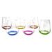 Three Star Im/Ex Inc. 6Pc Multicolor Stemless Wine Glass Set Glass in Blue/Green/Indigo | 4 H in | Wayfair GS7338