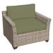 TK Classics Monterey Club Chair w/ Cushions Wicker/Rattan | 25 H x 37 W x 32 D in | Outdoor Furniture | Wayfair TKC015B-CC-CILANTRO