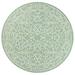 White 63 x 63 x 0.19 in Area Rug - Canora Grey Debbe Vintage Filigree Textured Weave Indoor/Outdoor Green | 63 H x 63 W x 0.19 D in | Wayfair