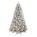 The Holiday Aisle® 7'5" H Green Realistic Artificial Pine Flocked/Frosted Christmas Tree w/ 750 Lights, in Green/White | 60 W x 60 D in | Wayfair