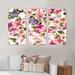 Winston Porter Butterflies w/ Seamless Floral Pattern - Floral Framed Canvas Wall Art Set Of 3 Canvas, Wood in White | 20 H x 36 W x 1 D in | Wayfair