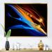 Wrought Studio™ Colorful Fractal Fire & Water Fusion IV - Modern Canvas Wall Art Metal in Blue/Orange | 16 H x 32 W x 1 D in | Wayfair