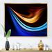 Wrought Studio™ Colorful Fractal Fire & Water Fusion V - Modern Canvas Artwork Plastic in Blue/Yellow | 34 H x 44 W x 1.5 D in | Wayfair