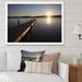 Highland Dunes Lake Pier On Sunset Scenery - Lake House Canvas Artwork Metal in Black/Blue/Yellow | 30 H x 40 W x 1.5 D in | Wayfair