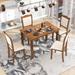 5-Pc Wood Dining Table Set, Kitchen Dining Table & Upholstered Chairs