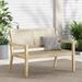 Kiara Outdoor Wicker and Acacia Wood Loveseat by Christopher Knight Home