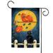 Jack-O-Lantern with Scardey Cat Outdoor Garden Flag 18" x 12.5"