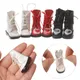 Mini bottes en cuir PU faites à la main pour enfants chaussures à bandage en forme de cœur