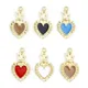 Breloques de saint-valentin en métal couleur or pendentifs multicolores en émail en forme de cœur